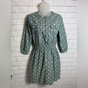 Brooks Brothers Polka Dot Chambray Shirt Dress Size 2
Blue Cotton Casual